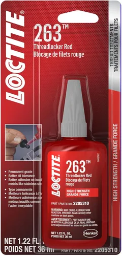 Vista 8 de Loctite 263 Fijador de roscas automotriz rojo – Fijación de roscas de alta resistencia, aplicaciones de uso general, tolerante al aceite