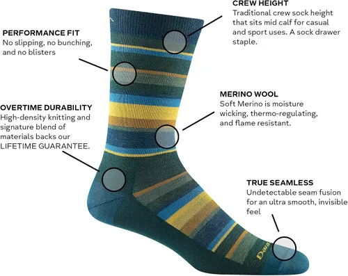 Vista 2 de Darn Tough Calcetines ligeros estilo de vida Druid Crew para hombre (estilo 6090)