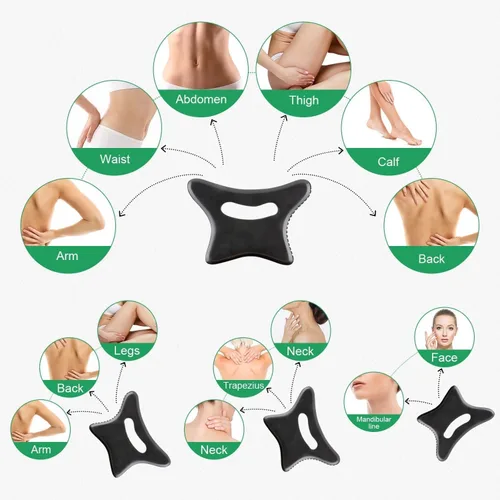 Vista 5 de Body Gua Sha Tool Large Natural Bian Stone Handle Guasha Scraping, Muscle Scraper Tool for Soft Tissue, Manual Anti-Cellulite Sculpting Board for