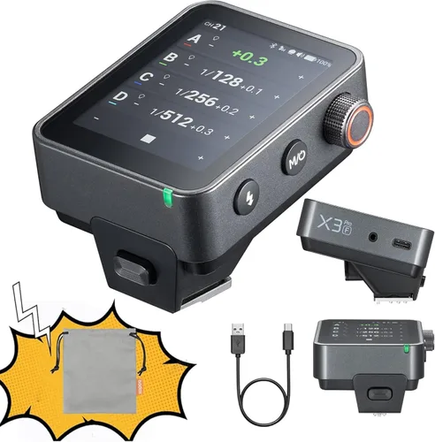 Vista 10 de GODOX X3 PRO X3PRO-S TTL - Disparador de flash de cámara inalámbrica, transmisor de flash de pantalla táctil inalámbrico de 2.4G, batería de litio