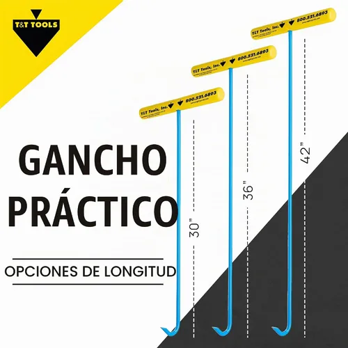 Vista 3 de T&T Tools - Herramienta de elevación de gancho de 30 pulgadas, gancho