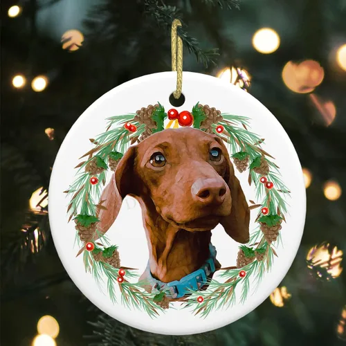 Vista 18 de Colgante de perro esquimal americano de 3 pulgadas para decoración de árbol de Navidad, bonito adorno de día festivo para cachorros, regalos