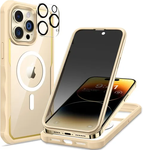 Vista 48 de seacosmo para iPhone Air Funda, Carcasa Completa con Protector de Privacidad de Vidrio Templado 9H Integrado y Protector de Lente de Cámara