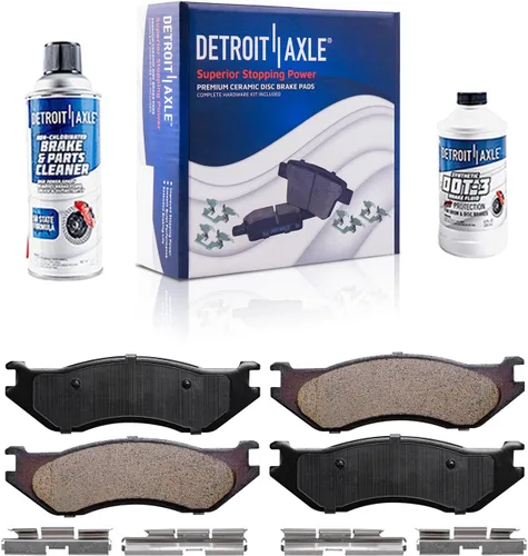 Vista 33 de Detroit Axle - Juego de 4 frenos delanteros para BMW X5 2002, 2003, 2004, 2005, 2006, rotores de freno de disco y pastillas de freno de cerámica
