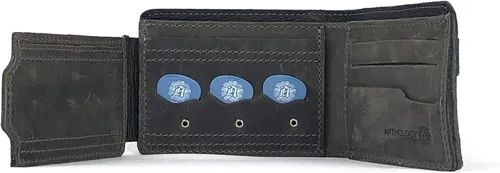 Vista 6 de Anthology Gear Cartera de cuero de grano completo con soporte para púas de guitarra