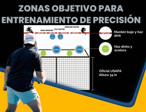 Vista 6 de SwingIt Red de rebote de práctica de pickleball de 6 pies, mini red de bolas de pepinillo portátil para entrada al aire libre, patio trasero