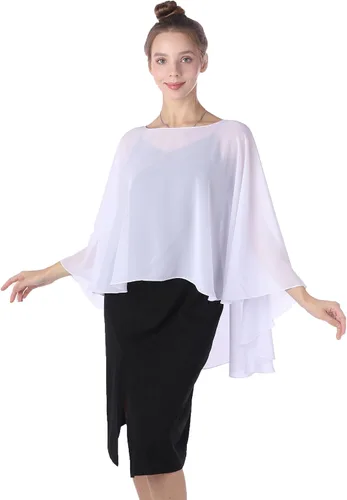 Vista 3 de Baoqiya Capas de gasa Capelets transparentes Poncho de capa larga para mujeres más