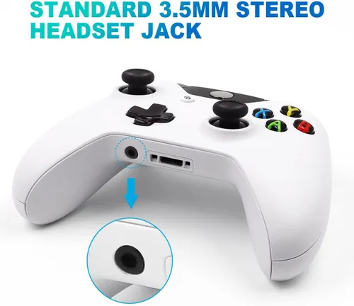 Vista 3 de Control Xbox inalámbrico control Xbox One inalámbrico con batería recargable de 1400 mAh cable micro USB conector de auriculares estéreo de 0138in
