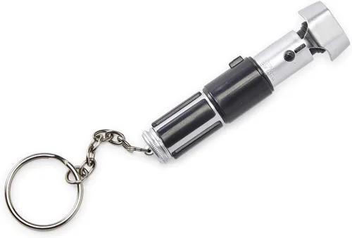Vista 3 de Star Wars Mini linterna de sable de luz Yoda - Réplica de modelo LED verde - Llavero acoplable para mochilas, carteras, teléfonos y bolsas