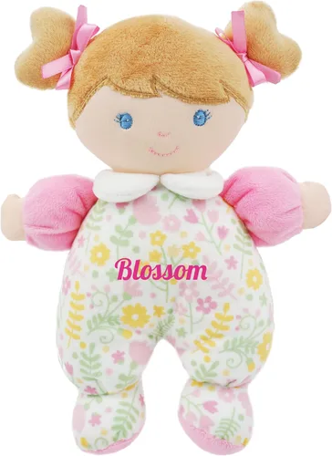 Vista 10 de June Garden 9" Mi primera muñeca Ava - Muñeca de bebé de felpa suave - Vestido rojo