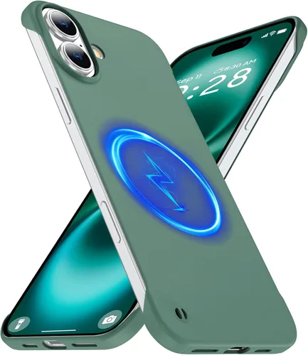 Vista 26 de GRECAZO Funda magnética delgada para iPhone 15 Plus de 6.7 pulgadas (2023), ultrafina, ligera, duradera, sin marco, mate, rígida, MagSafe con anillo