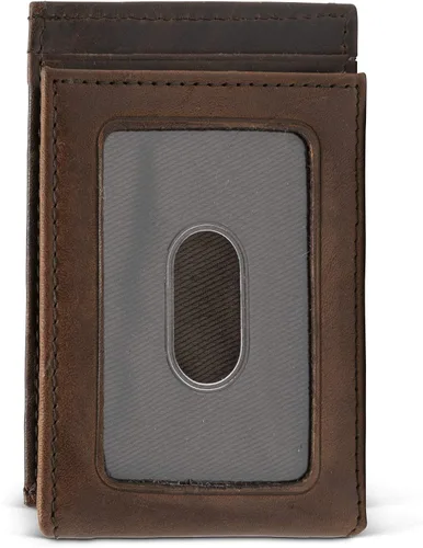 Vista 3 de WEBER'S PREMIER PIEL - Dynasty Series - Cartera de bolsillo frontal para hombre - RFID bloqueo de cuero de grano completo