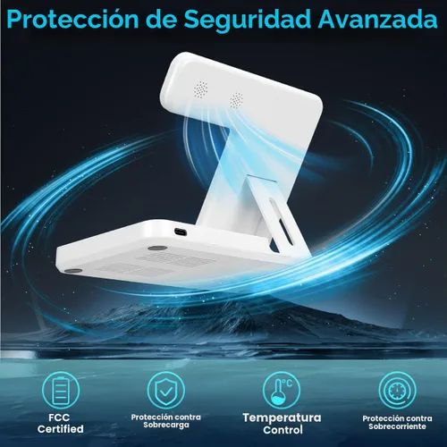 Vista 7 de Cargador inalámbrico, estación de carga 3 en 1 para múltiples dispositivos, soporte de carga para iPhone serie 8-16, Apple Watch, AirPods Pro 3 2