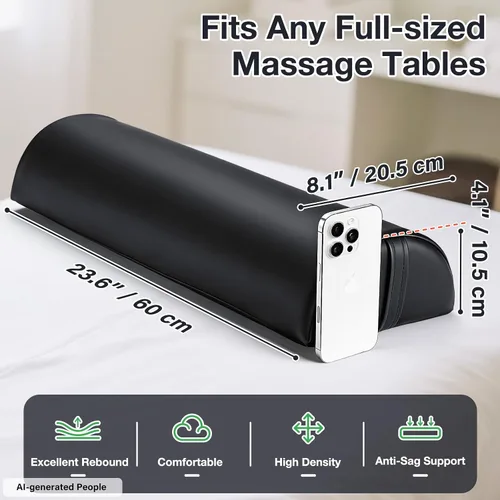 Vista 6 de Noverlife Cojines de Masaje Grandes Mejorados para Debajo de las Piernas, 24 x 8 x 4 pulgadas Cojín de Pierna para Mesa de Masaje Almohada de Media