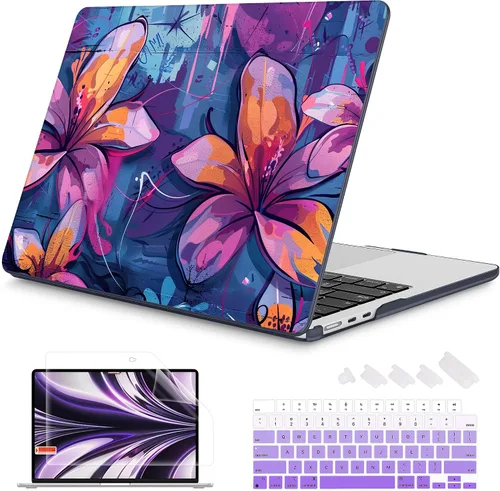 Vista 16 de Mektron Diseñada para MacBook Air 2025/2024/2023 de 15 PULGADAS M4 A3241 /M3 A3114 /M2 A2941, Carcasa de Cubierta Rígida de Plástico Impreso