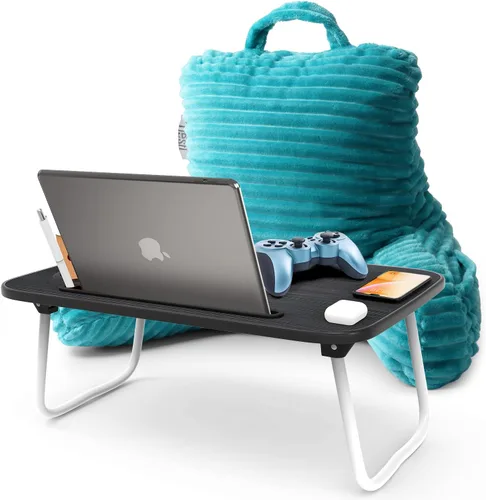 Vista 19 de Nestl Almohada de lectura para niños y adolescentes con espuma viscoelástica triturada, almohadas de respaldo de felpa de corte lujoso para leer