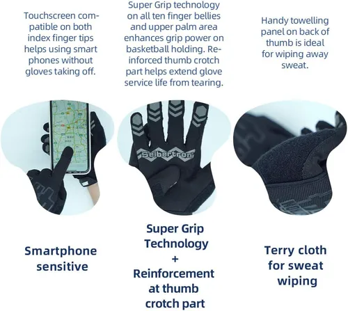 Vista 4 de Seibertron Anti Slip Basketball Gloves - Unweighted Ball Handling Gloves for Training or Driving