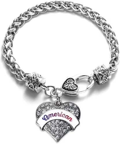 Vista 207 de Inspired Silver - Pulsera de plata con dije de corazón pavé con joyas de circonita cúbica