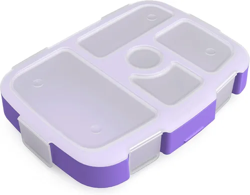 Vista 28 de Bentgo® Kids Prints Bandeja con Cubierta Transparente - Reutilizable, Sin BPA, Recipiente de Preparación de Comidas de 5 Compartimentos con Control