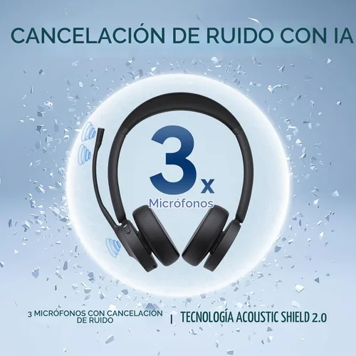 Vista 3 de Yealink WH64 Mono DECT & Bluetooth Auriculares inalámbricos para teléfono celular PC Teams Certified Single On Ear Headset, 3X Noise Canceling