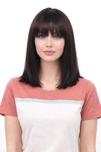 Vista 9 de Peluca de cabello humano lacio rubio 613 de 15 pulgadas con flequillo, sin pegamento, sin encaje frontal, Yaki Bob para mujer