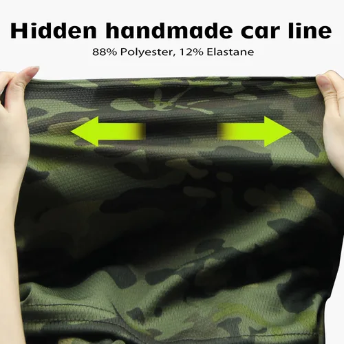 Vista 3 de Máscara facial de camuflaje militar, bandana, pasamontañas, capucha para hombres y mujeres, entrenamiento táctico, ciclismo, esquí, resistente al