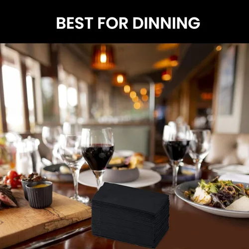 Vista 7 de Perfectware - Servilletas de cena de 2 capas, color negro, paquete de 125