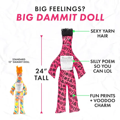 Vista 2 de Dammit Doll XL - Divertido regalo de broma para aliviar el estrés, color aleatorio, para aliviar la ira y la frustración, elefante blanco o muñeca