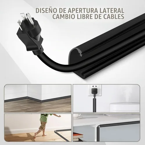 Vista 4 de Cubierta de pared para cable, 39 pulgadas, autoadhesivas, para cables en la pared, cable de extensión para piso, TV montada, cavidad del hogar