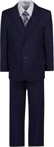 Vista 2 de Traje clásico de 6 piezas para niños con corbata para el cuello para tamaños estándar y Husky