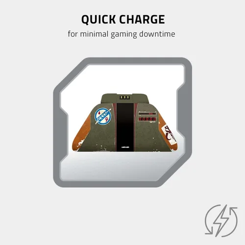 Vista 6 de Razer Limited Edition Boba Fett Wireless Controller Quick Charging Stand Bundle for Xbox Series XS Xbox One Impulse Triggers - Textured Grips