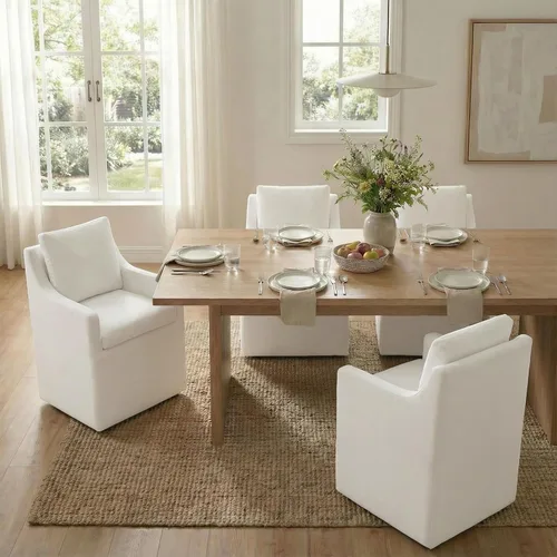 Vista 20 de KISLOT Juego de 1 sillas de comedor tapizadas con funda lavable