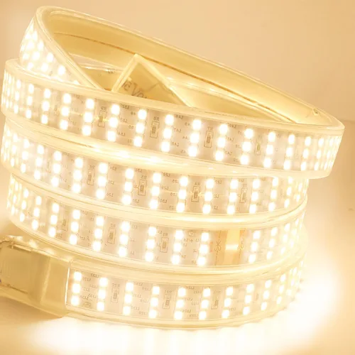 Vista 3 de SUYOOULIN Tira de luces LED, AC110V-130V 3.3 pies/3.3 ft Waterpoof IP68 súper brillante 6000LM 4040 180 LEDs/m tira de luces LED flexibles