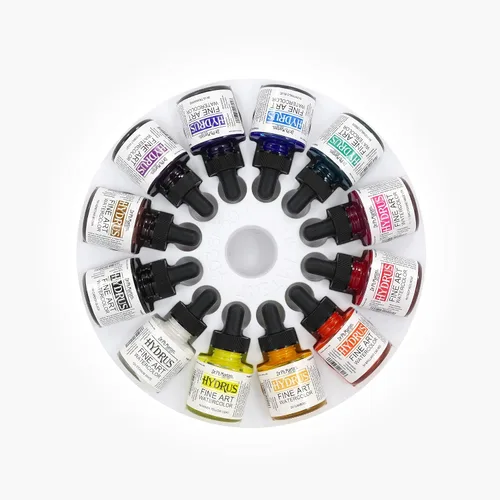 Vista 2 de Dr. Ph. Martin Botellas de acuarela para bellas artes Hydrus, de 1.0 oz, Juego de 12 (Juego 1)
