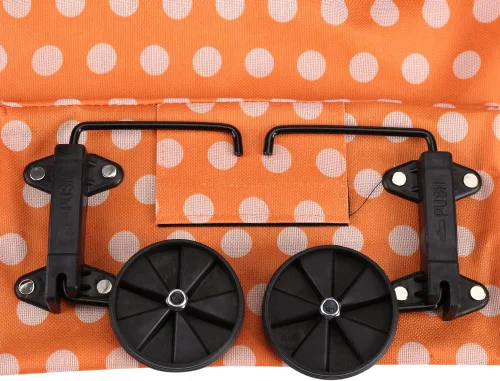 Vista 7 de Bolsa de compras, tela Oxford, bolsas de compras reutilizables con ruedas enrollables de doble propósito plegable para tienda (12-naranja)