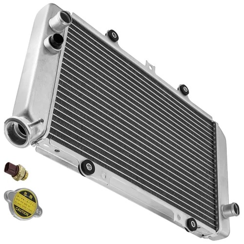 Vista 7 de Caltric Radiador compatible con Yamaha Grizzly 660 Yfm660F Yfm-660F 2002-2004 con sensor de calor