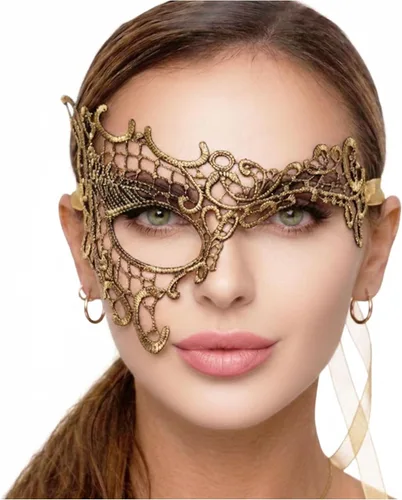 Vista 18 de Masquerade Mask For Women Lace Masquerade Mask for Masquerade Party, Proms, Venetian Party, Mardi Gras, Halloween & Cosplay Ana Bg Pluma de Pavo Real