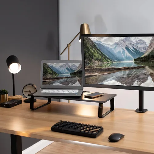Vista 9 de VIVO Soporte para monitor y portátil, elevador de escritorio de 24 pulgadas, negro, STAND-V000D