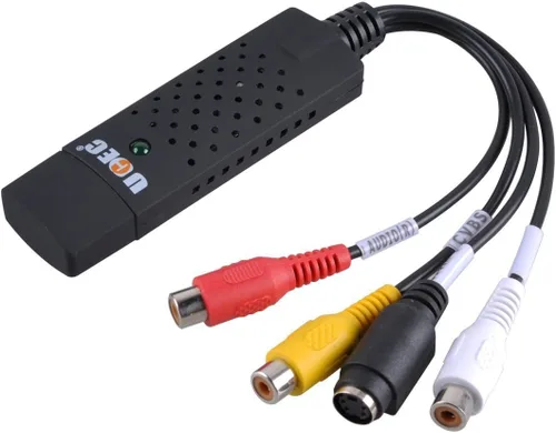 Vista 3 de UCEC Convertidor RCA a USB, dispositivo de tarjeta de captura de audio y video USB 2.0 para PC, convertidor de video analógico a digital