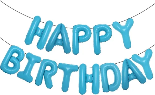 Vista 10 de Accevo Cartel de globos negros con letras Happy Birthday, 16 pulgadas, papel de aluminio, letras 3D, feliz cumpleaños para niños, adultos, unisex