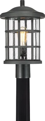 Vista 5 de Quoizel CSE9010EK Crusade - Soporte de poste para exteriores, 1 luz, 150 vatios, negro tierra (17 pulgadas de alto x 10 pulgadas de ancho)