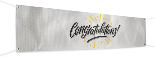 Vista 33 de Cartel de baby shower para uso en interiores y exteriores de 4 x 1 pies, pancarta grande personalizada y letreros con cuerda para colgar, telón