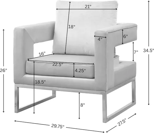 Vista 3 de Roundhill Furniture Lenola - Silla tapizada con brazos, color azul, 29.75 pulgadas de profundidad x 27.5 pulgadas de ancho x 34.5 pulgadas de alto