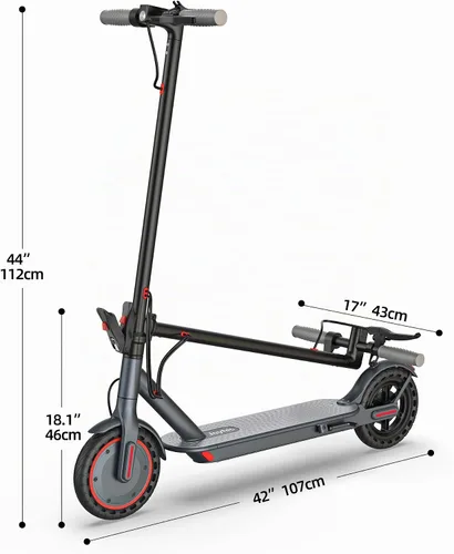 Vista 3 de 350W Electric Scooter for Adults & Teens - 19MPH & 15/22Mile Range Rojo