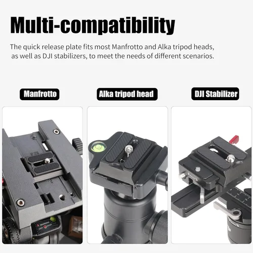 Vista 3 de Hersmay Arca Swiss Placa de liberación rápida para DJI Ronin RS2 RSC2 RS3 RS3PRO RS3mini placa estabilizador cardán accesorios compatibles con placa