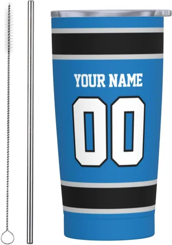 Vista 9 de Arizona - Vaso aislado personalizado con número de nombre, vasos de fútbol personalizados con pajita, taza de viaje personalizada para café, regalos