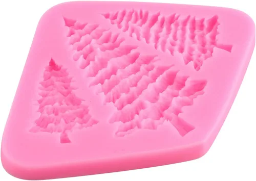 Vista 4 de ZiXiang Molde de silicona para pastel de árbol de Navidad, fiesta de cumpleaños, bricolaje, decoración de pasteles, decoración de cupcakes, arcilla