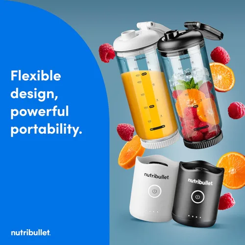 Vista 2 de Batidora portátil nutribullet Flex 22oz 2Pack NBPB30200AKAW, Negro & Blanco