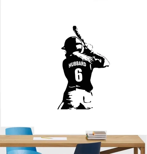 Vista 2 de Calcomanía de pared personalizada para niñas y mujeres, jugador de sóftbol/béisbol – Elige tu nombre y números, camisetas de jugador personalizadas