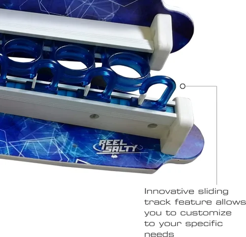 Vista 5 de Rush Creek Creations Reel Salty - Soporte para caña de pescar impermeable para 10 cañas de pesca de agua salada + equipo de pesca y accesorios
